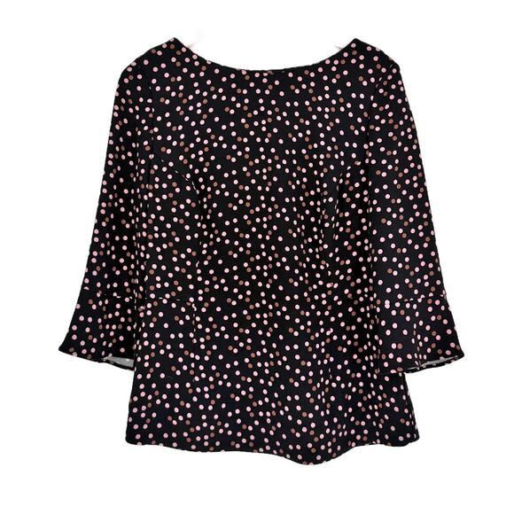 Boden Delia Top size US 6 UK 10 Black Pink Polka Dots Stretch Knit - Picture 9 of 14